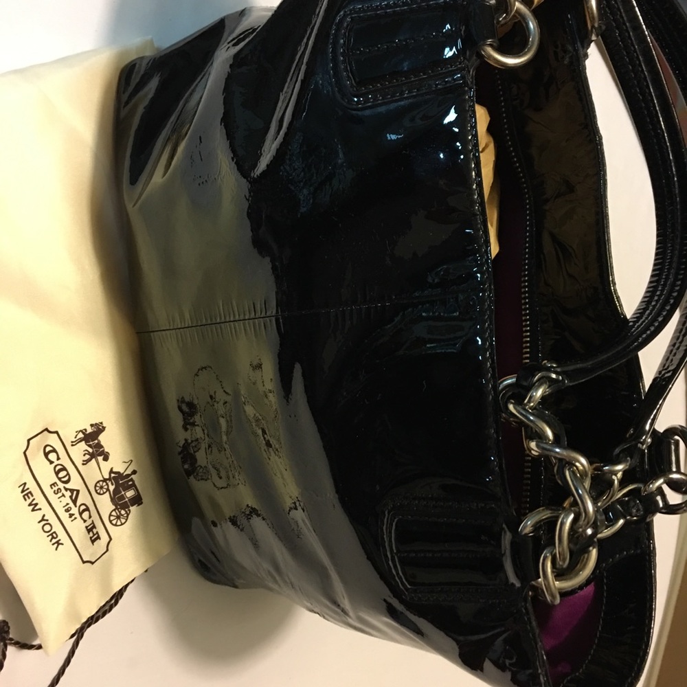 Patent leather Coach purse
